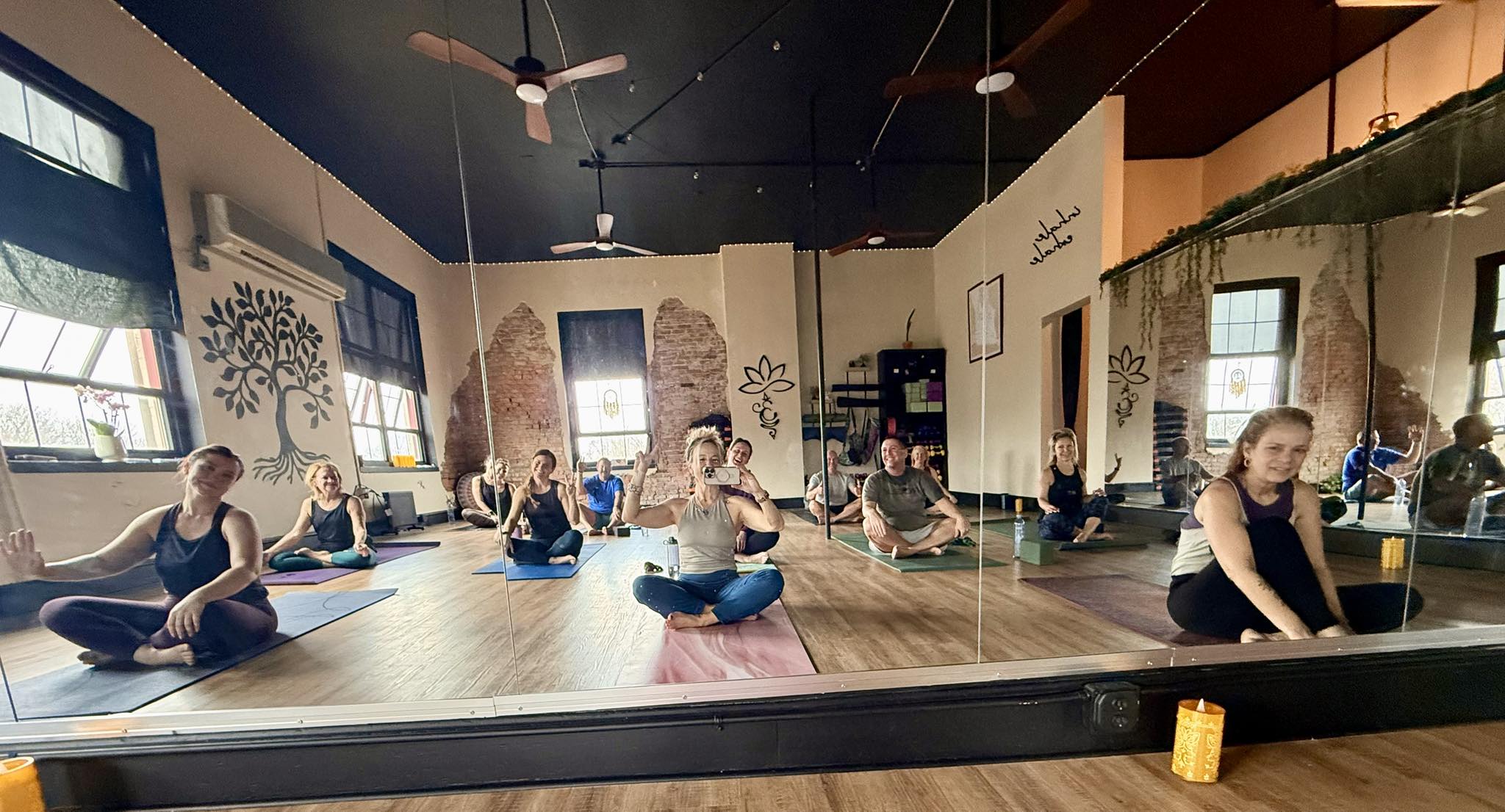 A class in session at A Warrior's Place Yoga